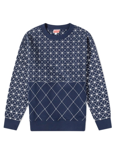 Pulóver KENZO Sashiko Stich Oversized Crewneck Sötétkék | FD65SW0644MB-77