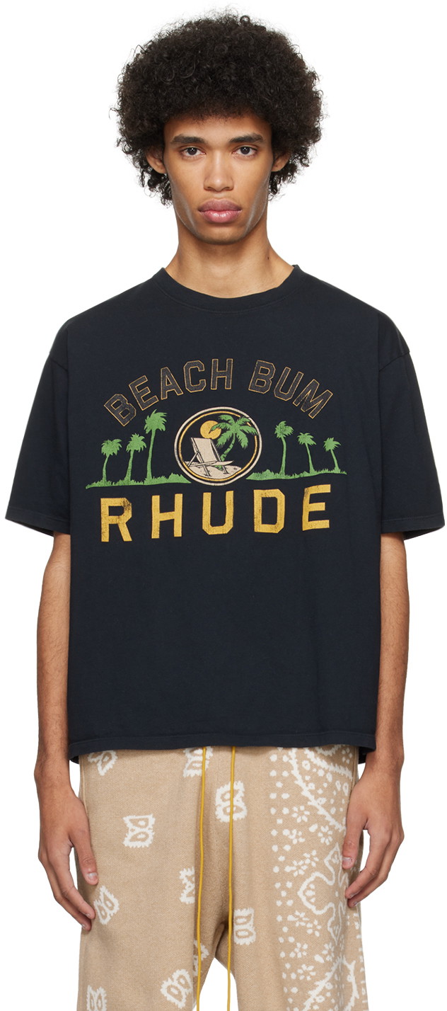 Póló Rhude Palmera T-Shirt Fekete | RHPS24TT03012610