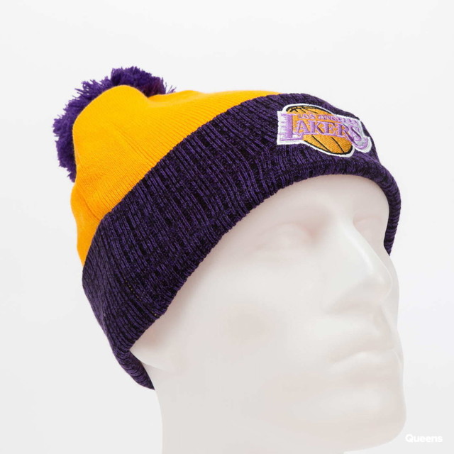 Hat Two Tone Pom Beanie LA Lakers Yellow