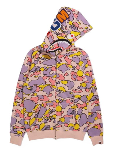 Sweatshirt BAPE Sta Camo Shark Full Zip Hoodie Rózsaszín | 1H80-215-004