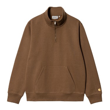 Sweatshirt Carhartt WIP Chase Neck Zip Sweatshirt "Tamarind / Gold" Barna | I027038_1R0_XX, 4