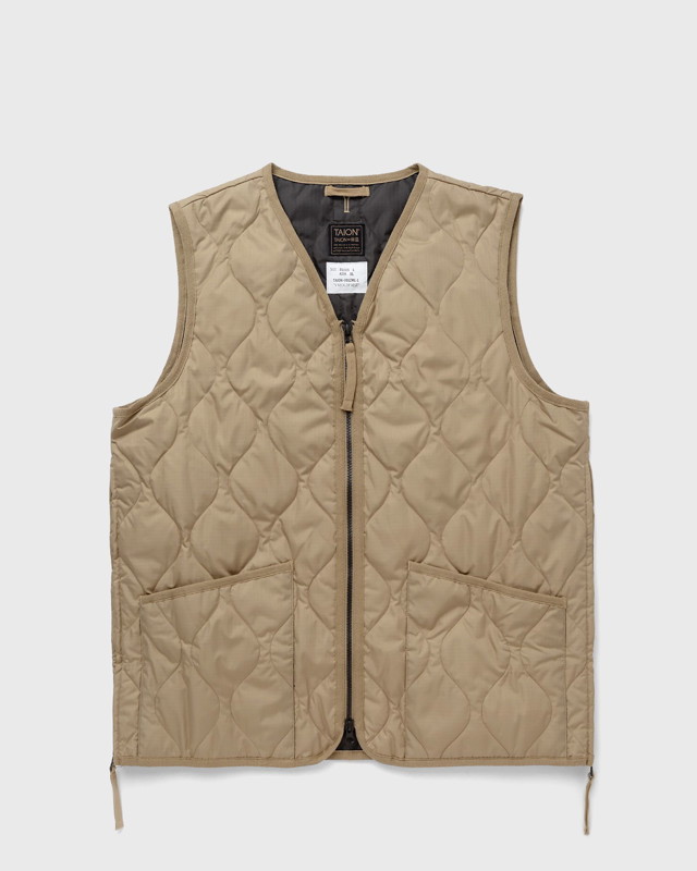 Mellények TAION MILITARY ZIP V NECK DOWN VEST Barna | TAION-001ZML-1-COYOTE