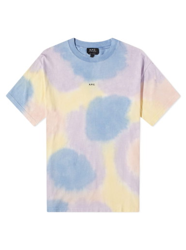 Póló A.P.C. Adrien Tie Dye Logo Tee Kék | COEWN-H26081-SAA