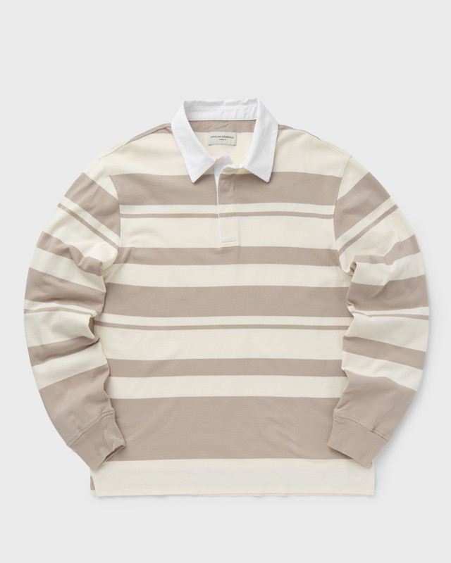 Pulóver Officine Générale RYKER POLO STRIPED ORGANIC CO Bézs | S24MSWT251