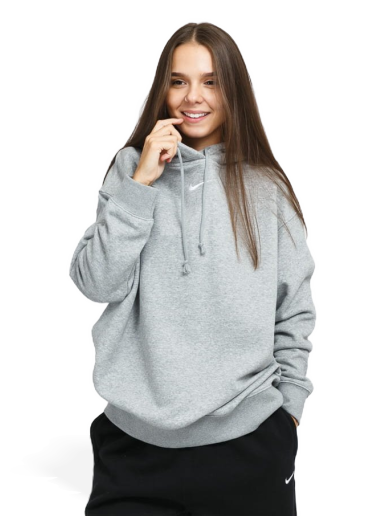 Sweatshirt Nike Oversized Fleece Hoodie Szürke | DJ7668-063