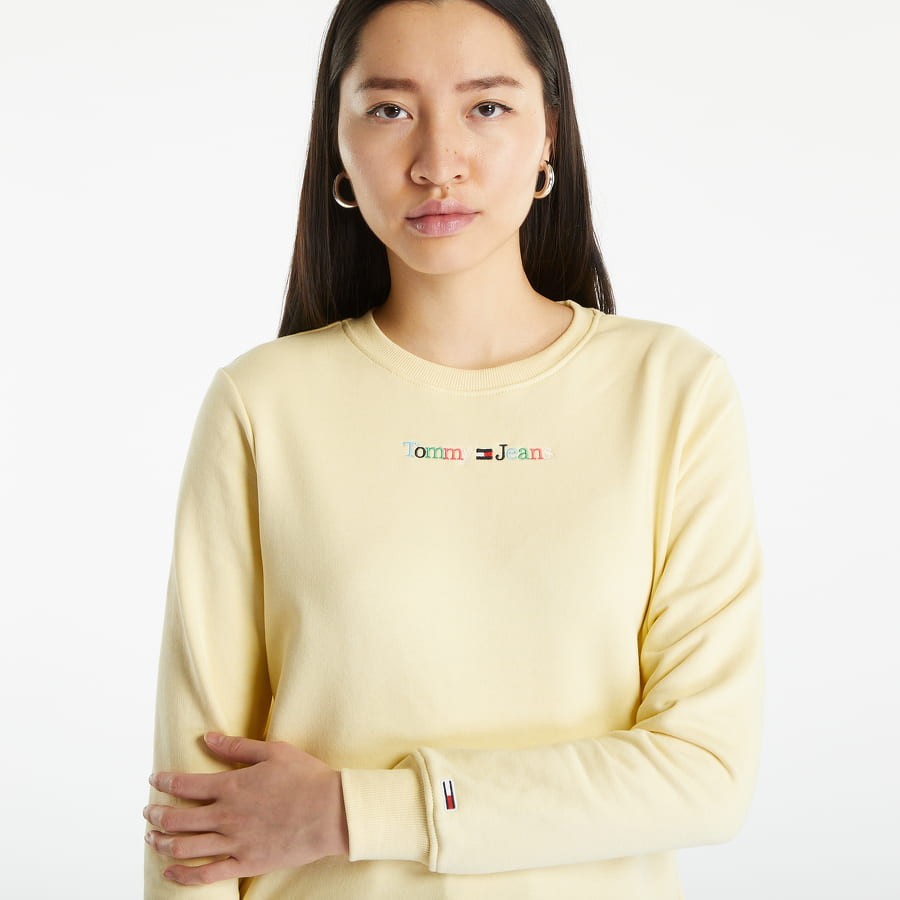 Sweatshirt Tommy Hilfiger Regular Color Serif Sweatshirt Sárga | DW0DW15648 ZHO, 1