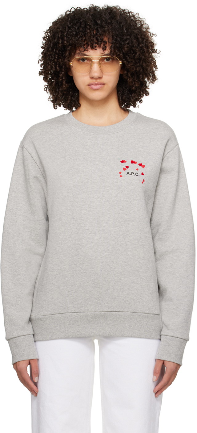 Sweatshirt A.P.C. Hearts Sweatshirt Szürke | COEIP-M27895