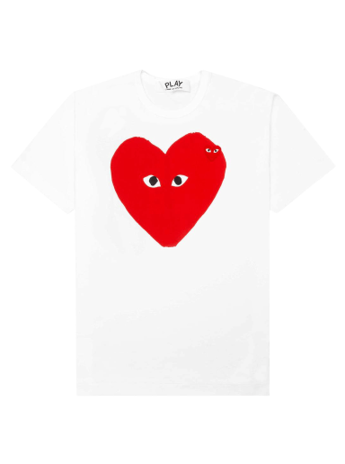Póló Comme des Garçons PLAY Red Emblem Small Eyes T-Shirt Fehér | AZ T220 051 1