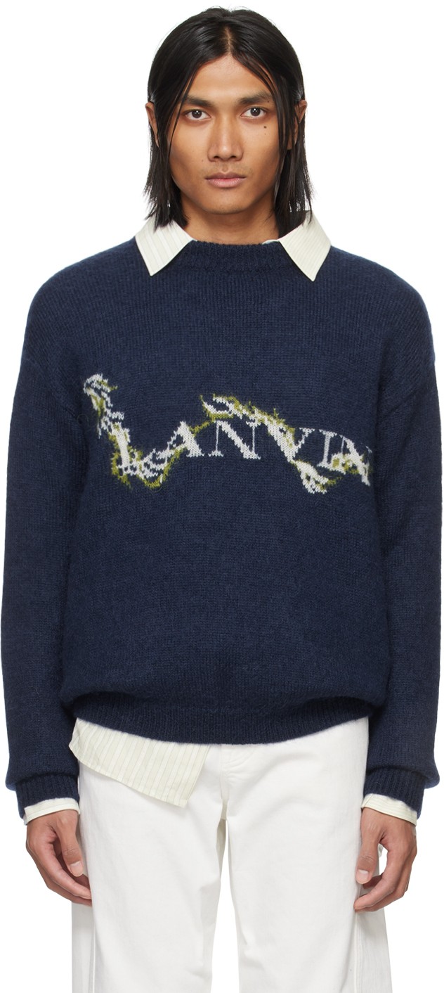 Pulóver LANVIN Mohair Sweater Sötétkék | RM-PO0040-K031-P24