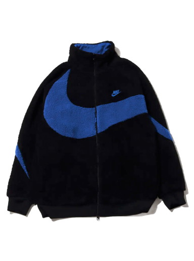 Dzsekik Nike Big Swoosh Reversible Boa Jacket Black Game Royale Fekete | BQ6546-009