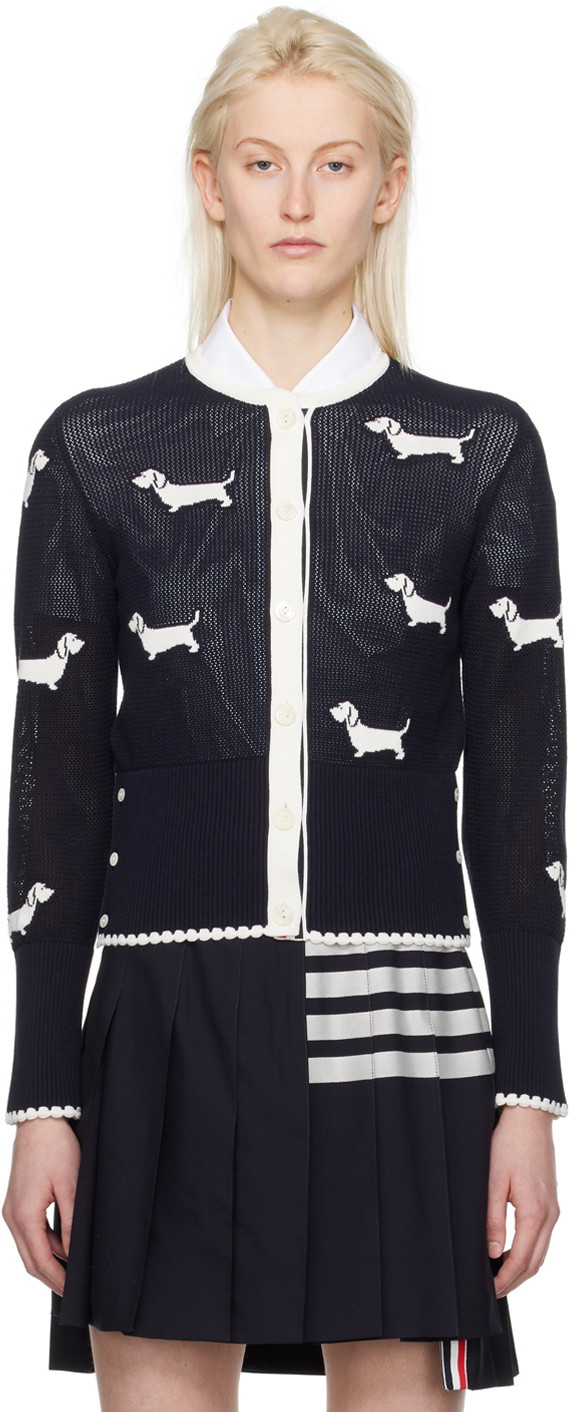 Pulóver Thom Browne Hector Cardigan Sötétkék | FKC555A-Y3006