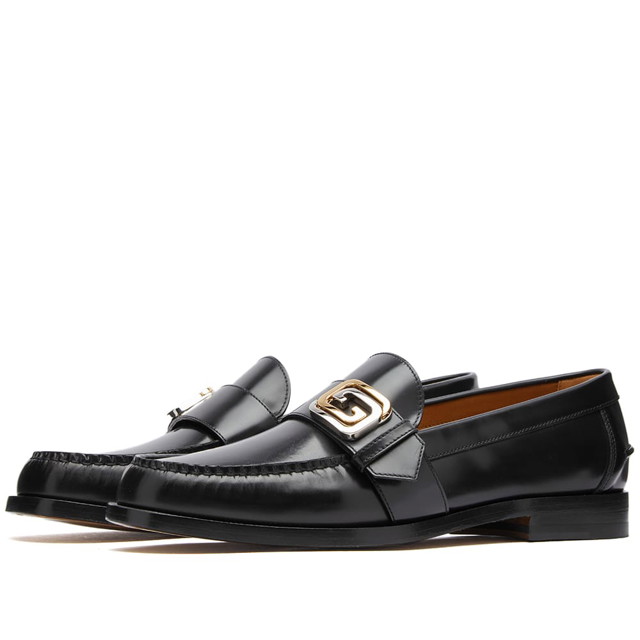 Sneakerek és cipők Gucci Men's GG Buckle Loafer Black Fekete | 723631-17X00-1000