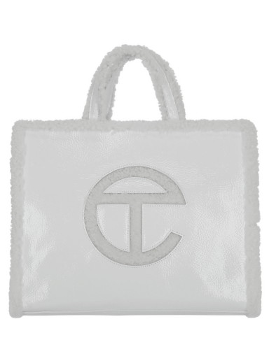 Vászontáskák UGG Telfar Medium Crinkle Leather Shopper Szürke | 1155851 WHT