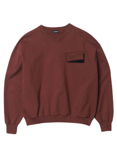 Sweatshirt Jacquemus Le Santon Wavey Logo Burgundia | 226JS045-2177-880