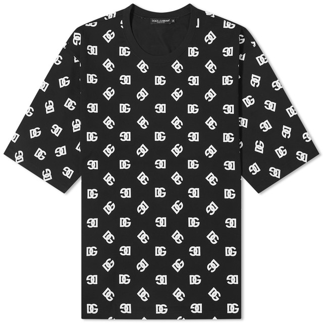 Póló Dolce & Gabbana Monogram Logo Print T-Shirt Fekete | G8PB8TG7L5E-N0000