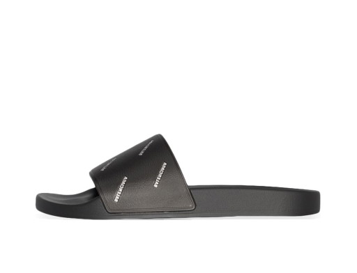 Sneakerek és cipők Balenciaga Pool Slides Repeat Logo Black White Fekete | 565826W1S8D1081