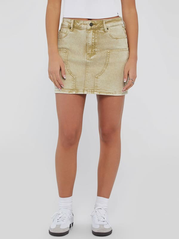 Rövidnadrág GUESS Originals Carpenter Denim Skirt Bézs | W4GG53D4RG0