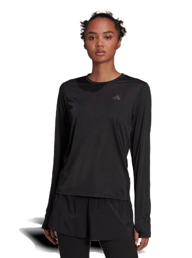 Póló adidas Originals Run Icons Running Long Sleeve Fekete | H57745