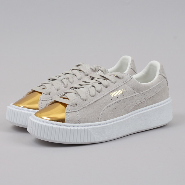 Sneakerek és cipők Puma Suede Platform Gold gold - star white - white Fémes | 362222 01