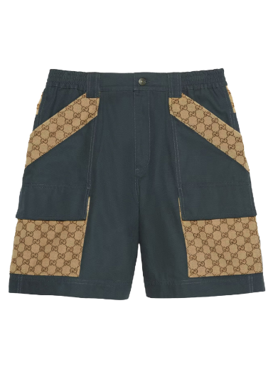 Rövidnadrág Gucci Cotton Canvas Bermuda GG Insert Shorts Szürke | 742850 XDCEY 1168