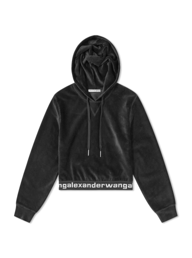 Sweatshirt Alexander Wang Cropped Hoody Fekete | 4CC1211197-001