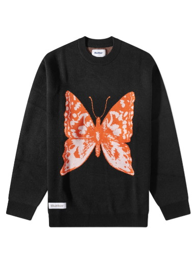 Pulóver Butter Goods Butterfly Crew Knit Fekete | BGQ422D12603