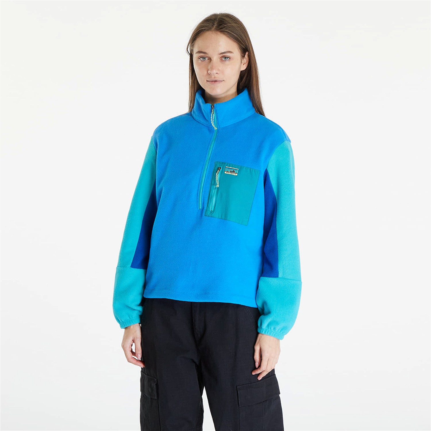 Sweatshirt Patagonia Microdini 1/2 Zip Pullover Vessel Blue Kék | 26260 VSLB, 0