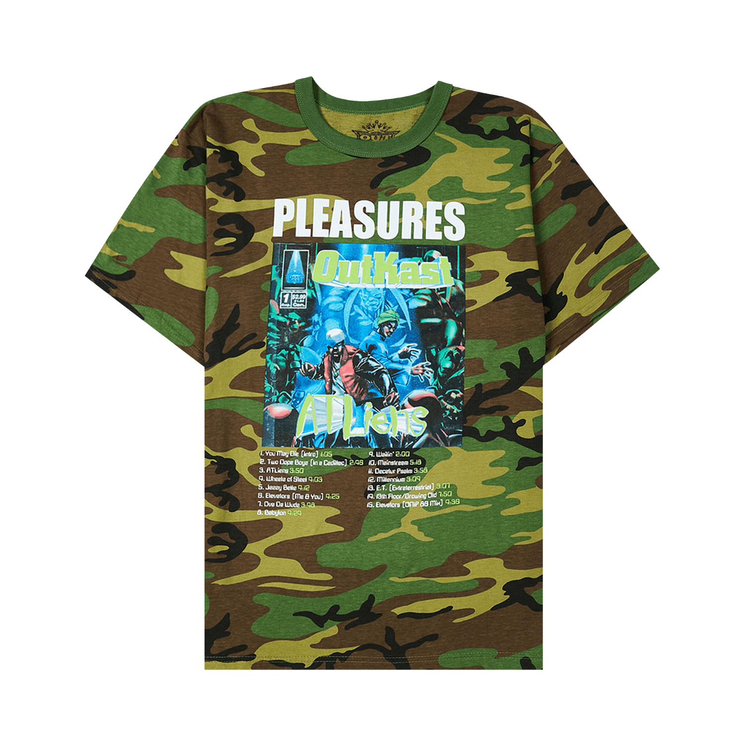 Póló Pleasures Atliens T-Shirt Többszínű | P22SP040 CAMO, 0