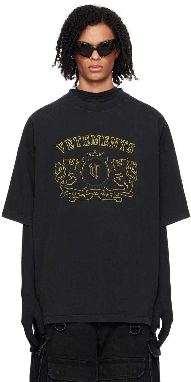 Póló VETEMENTS Royal T-Shirt Fekete | UE64TR410BY