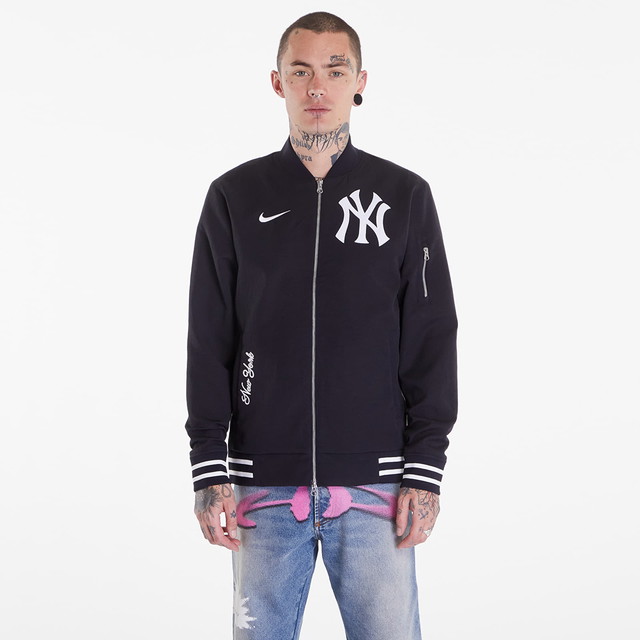 Bomber dzsekik Nike AC Bomber Jacket Pitch Blue/ Pitch Blue/ White Fekete | 015D-03AZ-NK-132