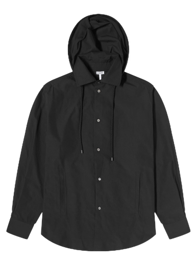 Ing Loewe Anagram Jacquard Hooded Overshirt Fekete | H526Y05WBB1100