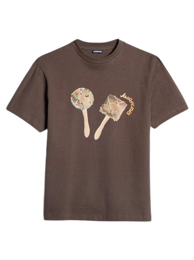 Póló Jacquemus Le T-Shirt Maraca Logo Barna | 235JS097-2099-8BE