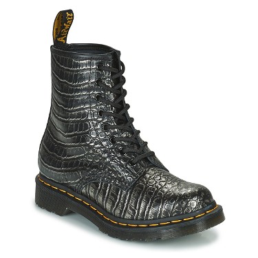 Sneakerek és cipők Dr. Martens 1460 Gunmetal Wild Croc Emboss Fekete | 27249029, 0