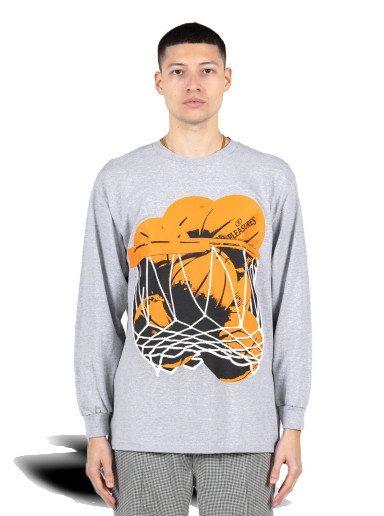 Póló Pleasures Hoops Long-Sleeve Tee Heather Grey Szürke | P23SP055-GREY