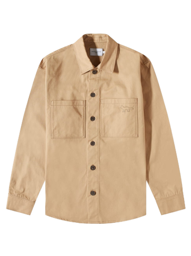 Dzsekik MAISON KITSUNÉ Snaps Shirt Jacket Bézs | KM00407WW0073-P220