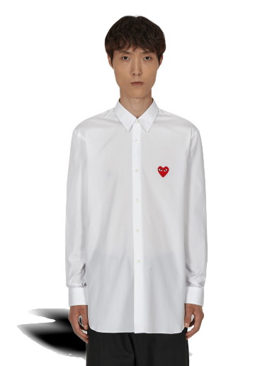 Ing Comme des Garçons Heart Longsleeve Shirt Fehér | P1B002 2