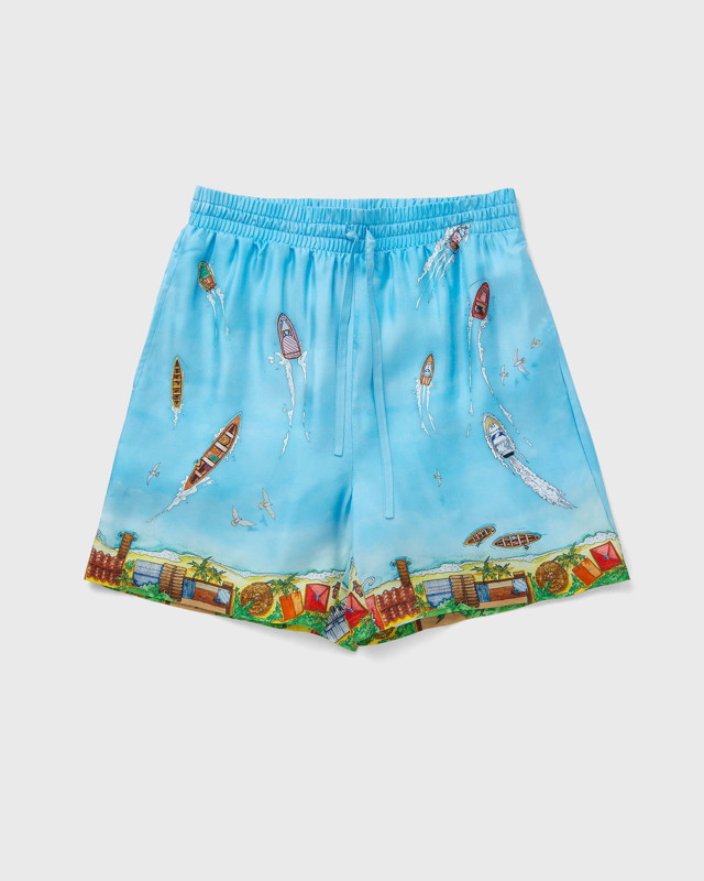 Rövidnadrág Casablanca UNISEX SILK SHORTS WITH DRAWSTRINGS Kék | MS24-TR-012-05