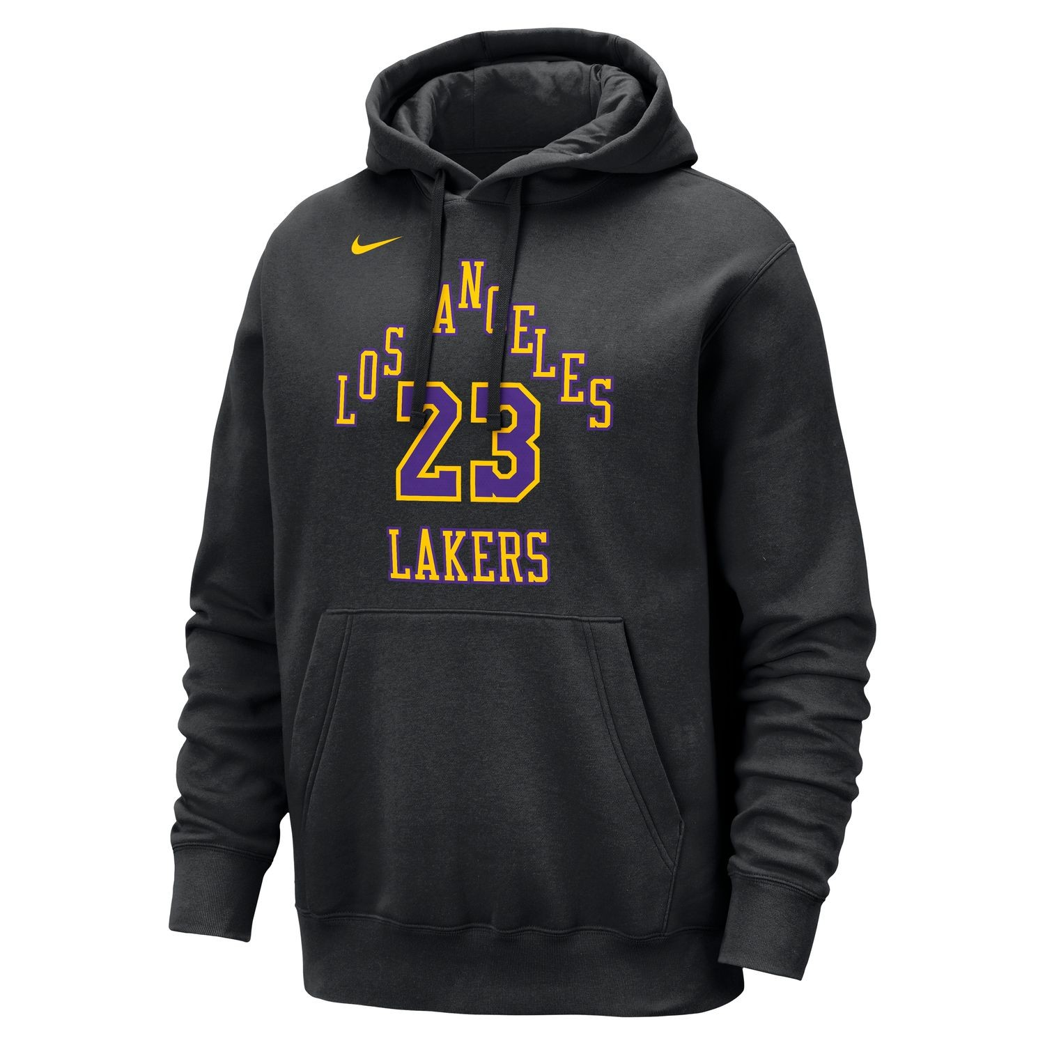 Sweatshirt Nike NBA Los Angeles Lakers LeBron James City Edition Club Hoodie Fekete | DZ0091-014, 0