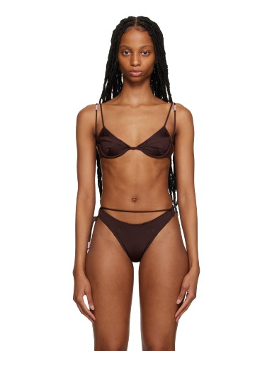 Fürdőruha Jacquemus 'Le Haut de Maillot Barco' Bikini Top Barna | 23E231SW040-2295