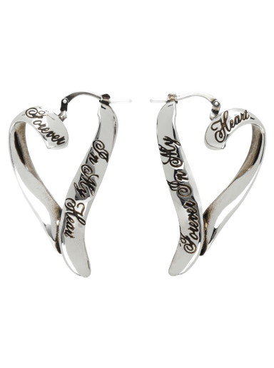 Silver Heart Hoop Earrings