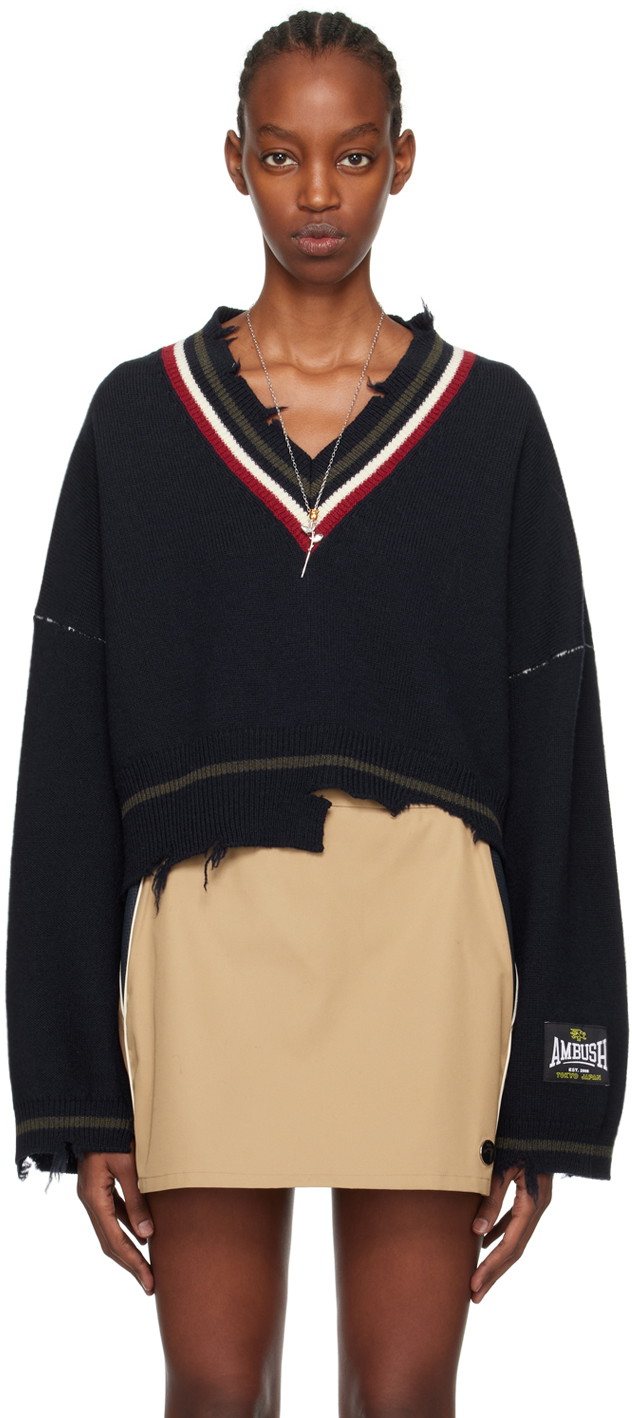 Pulóver Ambush Dangled Sweater Sötétkék | BWHD001S24KNI0014600