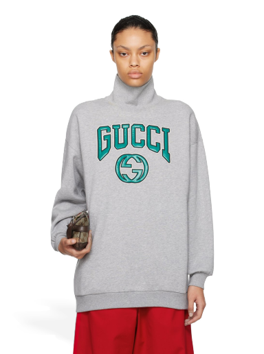 Sweatshirt Gucci Appliqué Sweatshirt Szürke | 760367 XJF0Q