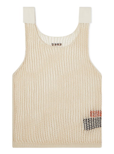 Trikók HERON PRESTON Net Knit Tank Vest Bézs | HWHZ001S23KNI0010100