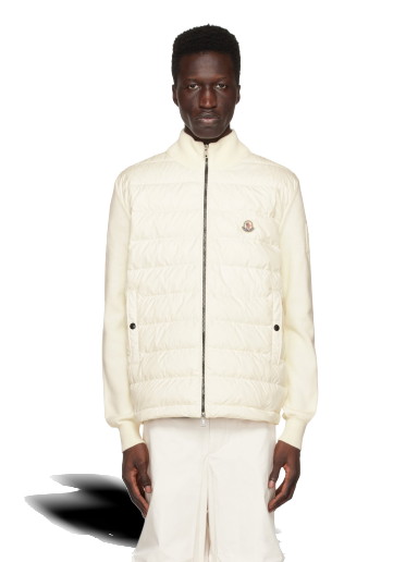 Pulóver Moncler Mock Neck Down Cardigan Fehér | I10919B00007M1115