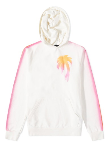 Sweatshirt Palm Angels Sprayed Palm Popover Hoody Fehér | PMBB117S23FLE0120184