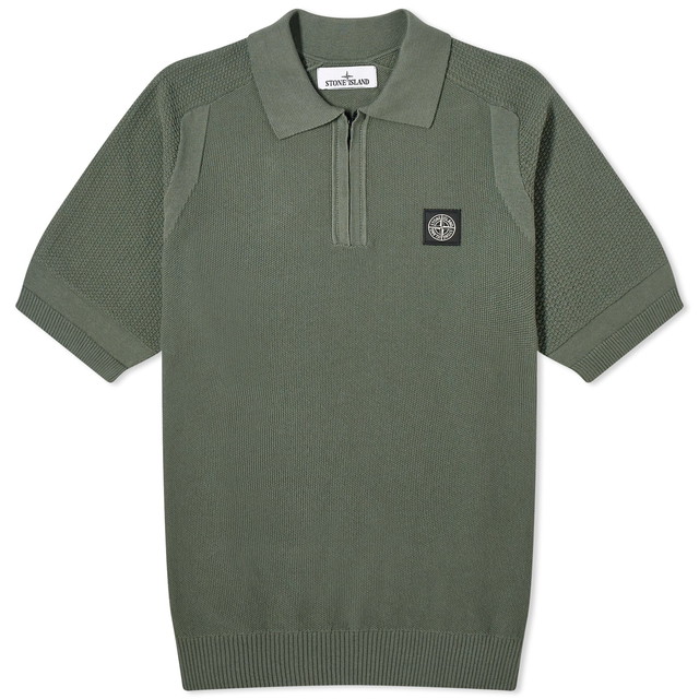 Pólóingek Stone Island Soft Cotton Patch Knitted Polo Shirt Zöld | 8015533B4-V0059