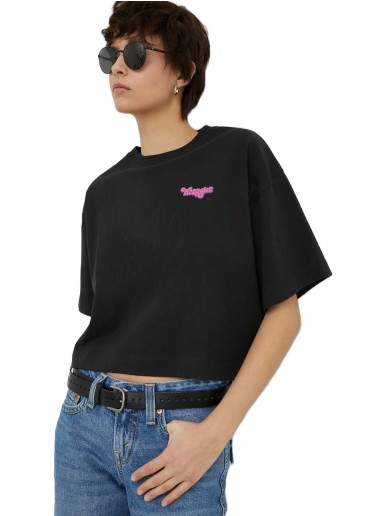 Póló Wrangler Cotton T-Shirt Fekete | W7S2EEXV6