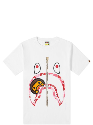 Póló BAPE Camo Milo Shark Tee Fehér | 002TEI302001L-WHP