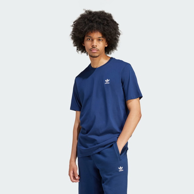 Póló adidas Originals Trefoil Essentials T-shirt Sötétkék | IR9693