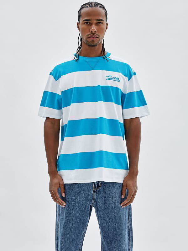 Póló GUESS Originals Striped Türkizkék | M2YI54K9XF1